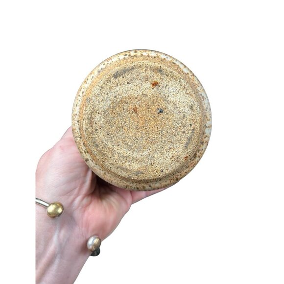 Stoneware Garlic Keeper Jar Studio Art Pottery French Style Vintage 1970’s - Picture 6 of 10